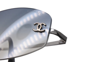 極美品 CHANEL シャネル ココマーク サングラス リムレス 4002 ブルー グラデーション 小物 メガネ アイウェア 54☐19 130 美品 中古 4b000326