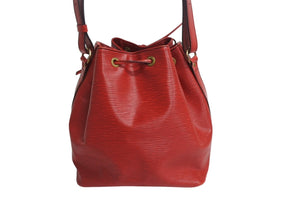 LOUIS VUITTON ルイヴィトン エピ ノエ 巾着ショルダーバッグ M44007 カスティリアンレッド レザー ゴールド金具 美品 中古 4b003408