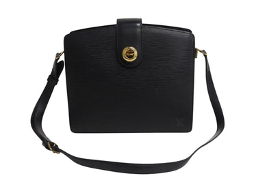LOUIS VUITTON ルイヴィトン サックソウ ショルダーバッグ M80161 ブラック エピレザー マッドブラック金具 美品 中古 4b003417
