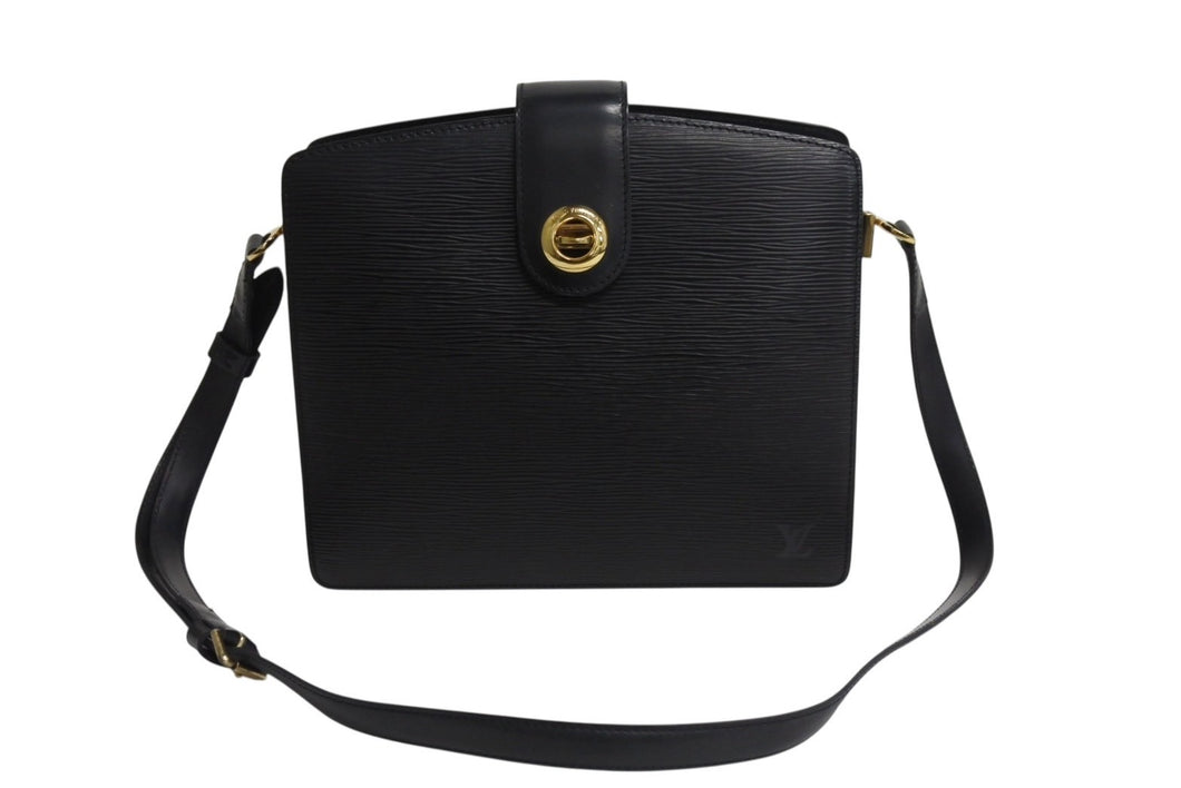 LOUIS VUITTON ルイヴィトン サックソウ ショルダーバッグ M80161 ブラック エピレザー マッドブラック金具 美品 中古 4b003417