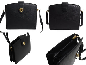 LOUIS VUITTON ルイヴィトン サックソウ ショルダーバッグ M80161 ブラック エピレザー マッドブラック金具 美品 中古 4b003417