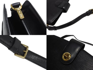LOUIS VUITTON ルイヴィトン サックソウ ショルダーバッグ M80161 ブラック エピレザー マッドブラック金具 美品 中古 4b003417