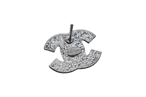 極美品 CHANEL シャネル ココマーク ピアス 重量約3.7g A12V刻印 ラインストーン シルバー クリア 両耳用 中古 4b000375