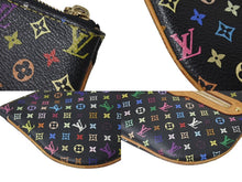Load image into Gallery viewer, LOUIS VUITTON ルイヴィトン モノグラム マルチカラー ポシェットGM ポーチ M60030 MI0056 ブラック 良品 中古 4b000039