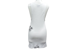 CHROME HEARTS クロムハーツ OLD FOTI SIDE Logo TANK TOP サイドタンクトップ ヴァーティカルプリント ホワイト L 美品ロゴ 中古 4b000405 