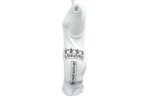 CHROME HEARTS クロムハーツ OLD FOTI SIDE Logo TANK TOP サイドタンクトップ ヴァーティカルプリント ホワイト L 美品ロゴ 中古 4b000405 