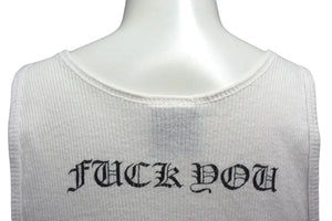 CHROME HEARTS クロムハーツ DAGGER ダガープリント バックホースシュー タンクトップ ホワイト コットン サイズM 美品 中古 4b000407 