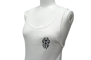 CHROME HEARTS クロムハーツ DAGGER ダガープリント バックホースシュー タンクトップ ホワイト コットン サイズM 美品 中古 4b000407 