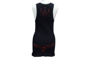 CHROME HEARTS クロムハーツ FOTI MAHALIA フォティ マハリア バックプリント タンクトップ レッド ブラック サイズM 美品 中古 4b000411 