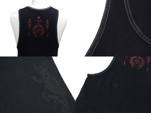 CHROME HEARTS クロムハーツ FOTI MAHALIA フォティ マハリア バックプリント タンクトップ レッド ブラック サイズM 美品 中古 4b000411 