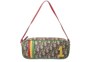 極美品 Christian Dior クリスチャンディオール トロッター ワンショルダーバッグ ハンドバッグ 05-MA-0054 ラスタカラー 中古 4b000453