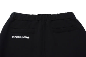 新品未使用 CHROME HEARTS クロムハーツ スウェットパンツ サイズL サイドロゴ 新型 プリント ブラック コットン 中古 4b000456