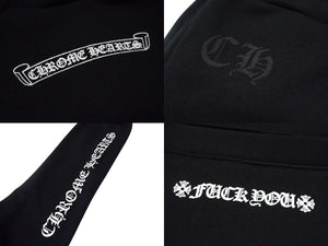 新品未使用 CHROME HEARTS クロムハーツ スウェットパンツ サイズL サイドロゴ 新型 プリント ブラック コットン 中古 4b000456