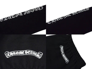 新品未使用 CHROME HEARTS クロムハーツ スウェットパンツ サイズL サイドロゴ 新型 プリント ブラック コットン 中古 4b000456