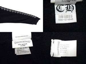 CHROME HEARTS クロムハーツ ジップアップパーカー フーディー サイズM 袖ロゴ CHプラス ダガージップ ブラック 美品 中古 4b000463