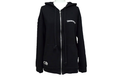 CHROME HEARTS クロムハーツ ジップアップパーカー フーディー サイズM 袖ロゴ CHプラス ダガージップ ブラック 美品 中古 4b000463