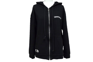 CHROME HEARTS クロムハーツ ジップアップパーカー フーディー サイズM 袖ロゴ CHプラス ダガージップ ブラック 美品 中古 4b000463