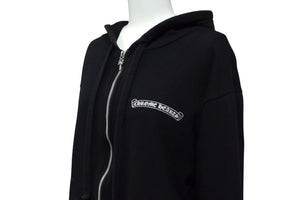 CHROME HEARTS クロムハーツ ジップアップパーカー フーディー サイズM 袖ロゴ CHプラス ダガージップ ブラック 美品 中古 4b000463