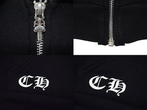 CHROME HEARTS クロムハーツ ジップアップパーカー フーディー サイズM 袖ロゴ CHプラス ダガージップ ブラック 美品 中古 4b000463