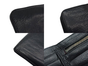 CHROME HEARTS クロムハーツ 1 スナップ クロスボタン ​​ウォレット 二つ折り財布 レザー シルバー925 ブラック 良品 中古 4b000471 