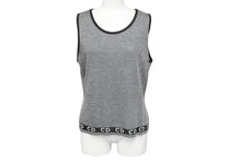 Load image into Gallery viewer, Christian Dior クリスチャンディオール CDロゴライン タンクトップ グレー レーヨン KWP7L1209 サイズL 美品 中古 4b000480