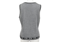 Load image into Gallery viewer, Christian Dior クリスチャンディオール CDロゴライン タンクトップ グレー レーヨン KWP7L1209 サイズL 美品 中古 4b000480