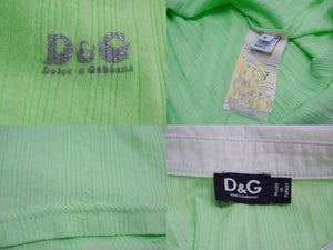 DOLCE&GABBANA ドルチェ&ガッバーナ ポロシャツ ST0039/TY7A2 コットン ホワイト グリーン サイズS 美品 中古 4b000557