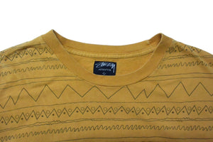 STUSSY ステューシー ビンテージストライプボーダーＴシャツ 00s オレンジ コットン サイズL 美品 中古 4b000592