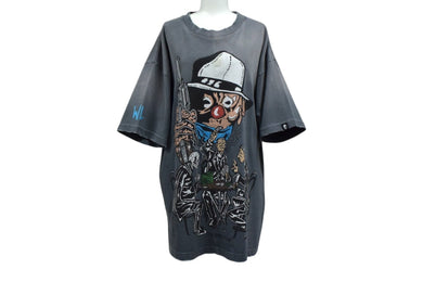 WARREN LOTAS ウォーレンロータス A Simple Plan 半袖Tシャツ サイズL ヴィンテージ加工 ブラック ピエロ ギャング 美品 中古 4b000659