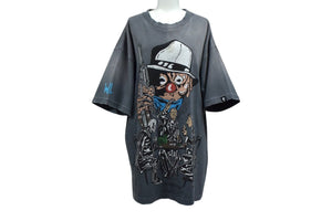 WARREN LOTAS ウォーレンロータス A Simple Plan 半袖Tシャツ サイズL ヴィンテージ加工 ブラック ピエロ ギャング 美品 中古 4b000659