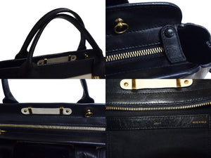 Chloe クロエ リトルアリス ハンドバッグ 2WAY ブラック アイボリー バイカラー レザー ゴールド金具 良品 中古 4b00722