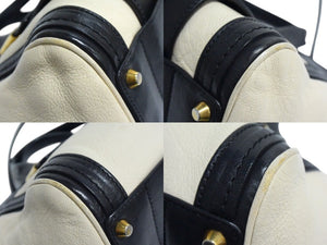 Chloe クロエ リトルアリス ハンドバッグ 2WAY ブラック アイボリー バイカラー レザー ゴールド金具 良品 中古 4b00722