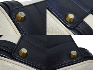 Chloe クロエ リトルアリス ハンドバッグ 2WAY ブラック アイボリー バイカラー レザー ゴールド金具 良品 中古 4b00722