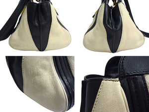 Chloe クロエ リトルアリス ハンドバッグ 2WAY ブラック アイボリー バイカラー レザー ゴールド金具 良品 中古 4b00722