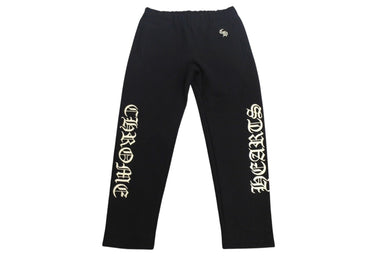 未使用 CHROME HEARTS クロムハーツ Y NOT スローライドロゴ刺繍パンツ ブラックボトム シルバー金具 サイズM 中古 4b000726 