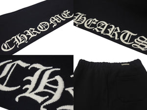 新品未使用 CHROME HEARTS クロムハーツ Y NOT スローライドロゴ 刺繍 パンツ ブラック ボトムス シルバー金具 サイズM 中古 4b000726