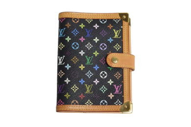 LOUIS VUITTON ルイヴィトン 手帳カバー システム手帳 アジェンダPM R20895 モノグラムマルチカラー ノワール 美品 中古 4b000763