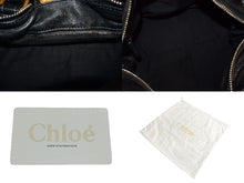Load image into Gallery viewer, Chloe クロエ パディントン ワンショルダーバッグ ブラック レザー 7ESA02 ロゴ ステッチ ハンドバッグ ゴールド金具 美品 中古 4b000774