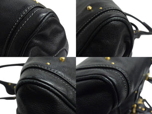 Chloe クロエ パディントン ワンショルダーバッグ ブラック レザー 7ESA02 ロゴ ステッチ ハンドバッグ ゴールド金具 美品 中古 4b000774
