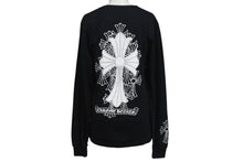 Load image into Gallery viewer, CHROME HEARTS クロムハーツ 長袖Ｔシャツ ロンT 背面セメタリークロス ブラック コットン サイズS 美品 中古 4b000781