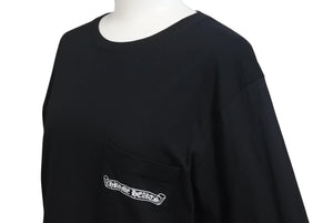 CHROME HEARTS クロムハーツ 長袖Ｔシャツ ロンT 背面セメタリークロス ブラック コットン サイズS 美品 中古 4b000781