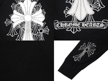 Load image into Gallery viewer, CHROME HEARTS クロムハーツ 長袖Ｔシャツ ロンT 背面セメタリークロス ブラック コットン サイズS 美品 中古 4b000781
