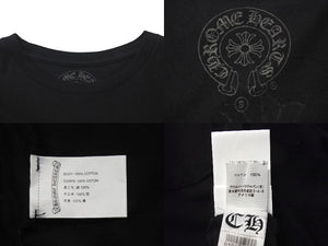 CHROME HEARTS クロムハーツ 長袖Ｔシャツ ロンT 背面セメタリークロス ブラック コットン サイズS 美品 中古 4b000781