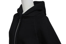 Load image into Gallery viewer, 極美品 CHROME HEARTS クロムハーツ クロスパッチ ダブルジップ パーカー ブラック 新型 フーディ― シルバー金具 サイズM 中古 4b000783
