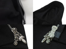 Load image into Gallery viewer, 極美品 CHROME HEARTS クロムハーツ クロスパッチ ダブルジップ パーカー ブラック 新型 フーディ― シルバー金具 サイズM 中古 4b000783