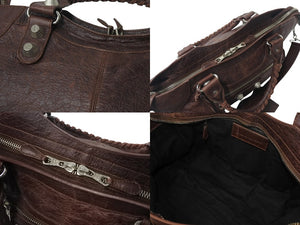 BALENCIAGA バレンシアガ ザ ジャイアント パートタイム ショルダーバッグ ハンドバッグ 2WAY 173082 ブラウン レザー 良品 中古 4b000807
