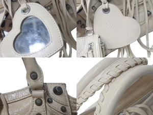 極美品 BALENCIAGA バレンシアガ ショルダーバッグ NEO CAGOLE XS ネオカゴール XS 700940 ベージュ シルバー金具 中古 4b000819