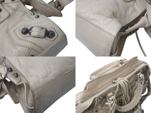 極美品 BALENCIAGA バレンシアガ ショルダーバッグ NEO CAGOLE XS ネオカゴール XS 700940 ベージュ シルバー金具 中古 4b000819