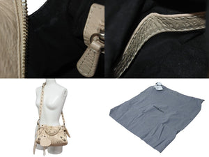 極美品 BALENCIAGA バレンシアガ ショルダーバッグ NEO CAGOLE XS ネオカゴール XS 700940 ベージュ シルバー金具 中古 4b000819