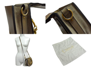 Chloe クロエ ナイル スモール 2WAY ブレスレットバッグ ショルダーバッグ 3S1301 レザー モッティーグレー ゴールド金具 美品 中古 4b000824